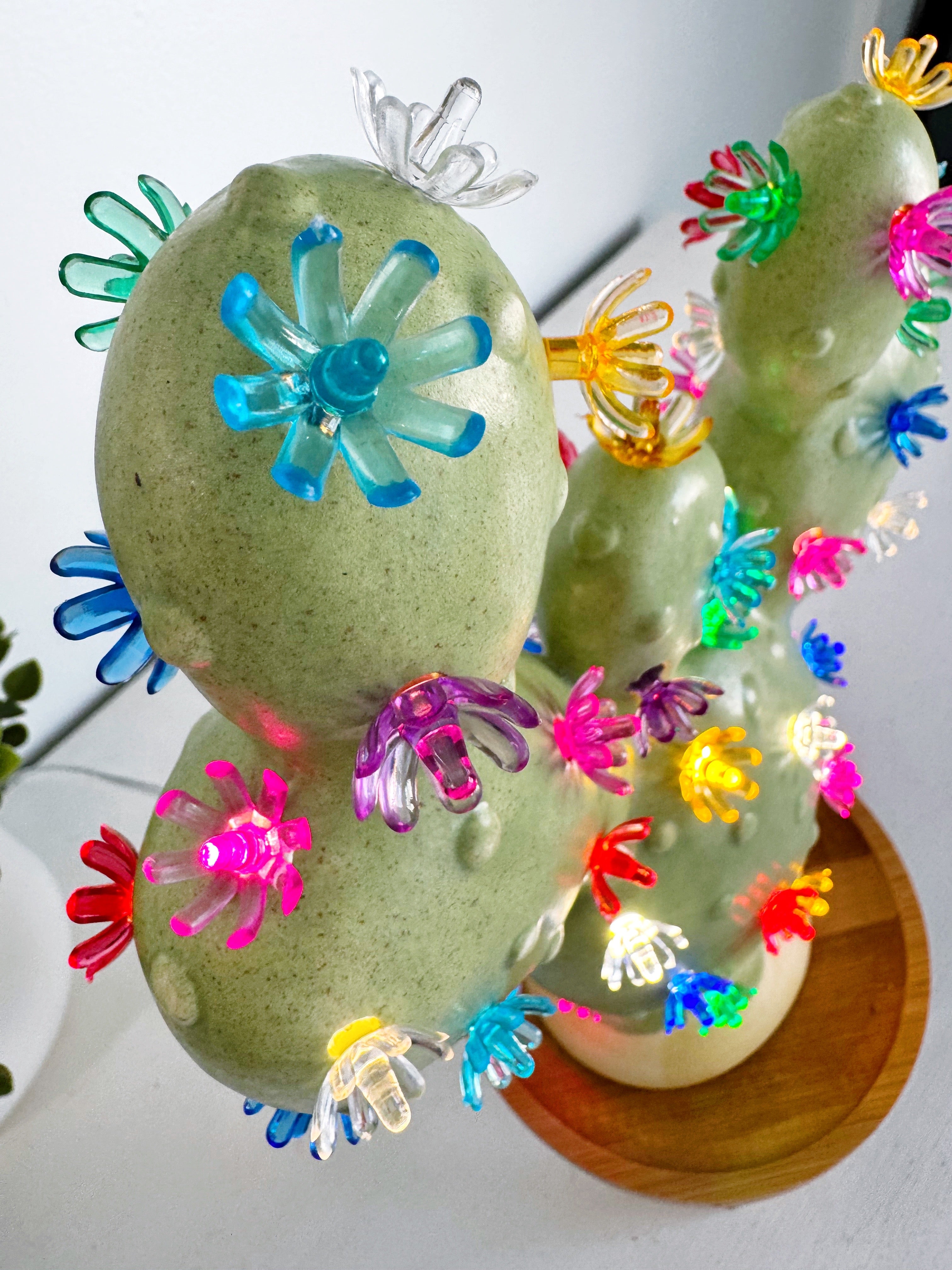 Prickly Pear Ceramic Cactus Light - Southwest Sage