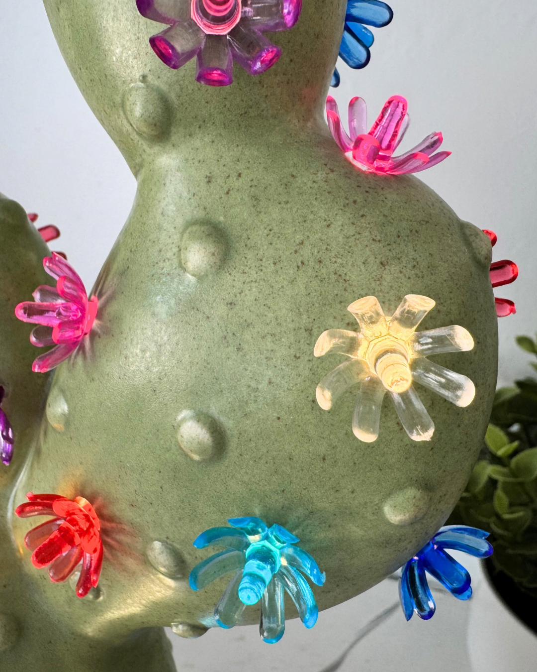 Prickly Pear Ceramic Cactus Light - Southwest Sage