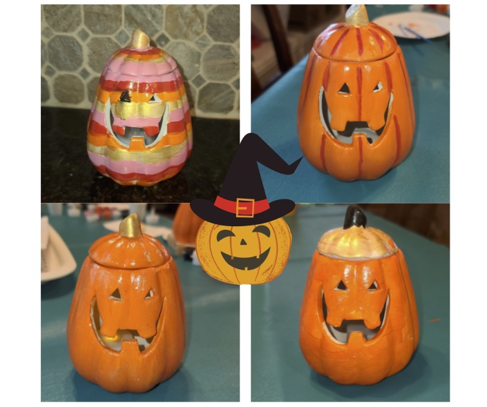 Ceramic Pumpkin Jack-o-Lantern