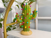 Green Lighted Ceramic Cactus Tree