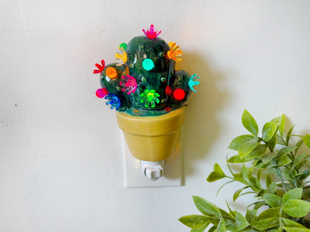 Dark Green Cactus Night Light