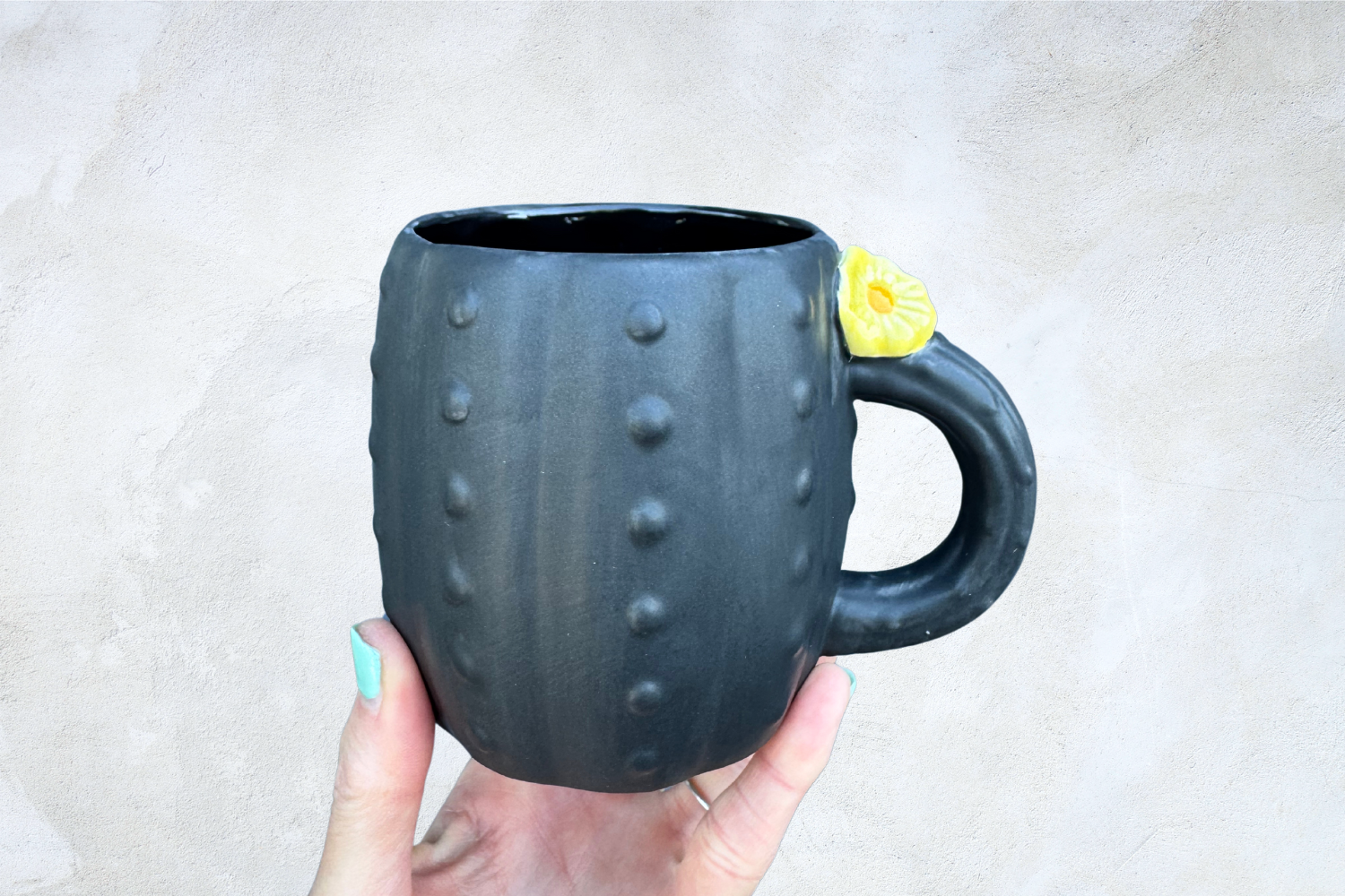 Cactus Coffee Mug - Black Matte
