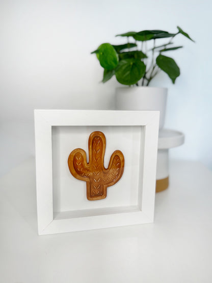 Ceramic Cactus Shadowbox Wall Art