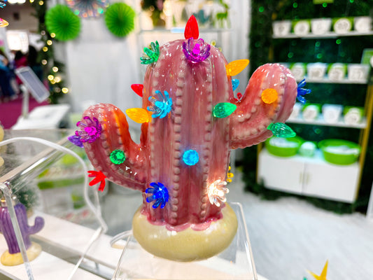 Pink Baby Lighted Ceramic Cactus Tree