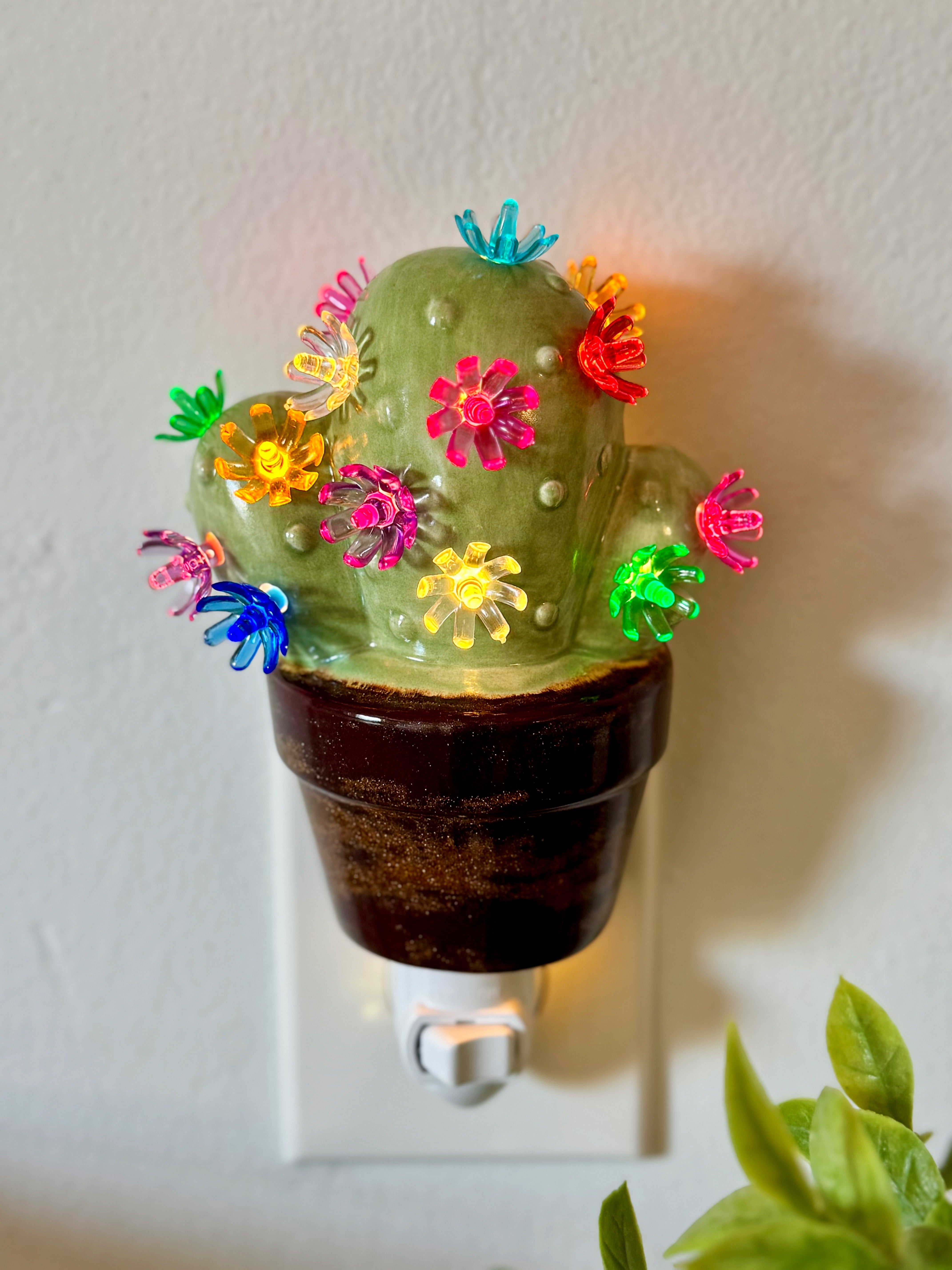 Cactus Night Light - Sage Green