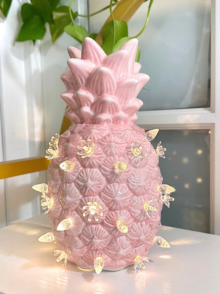Pink Ceramic Pineapple Light