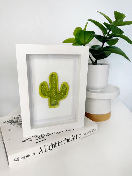 Ceramic Cactus Shadowbox Wall Art - Tall