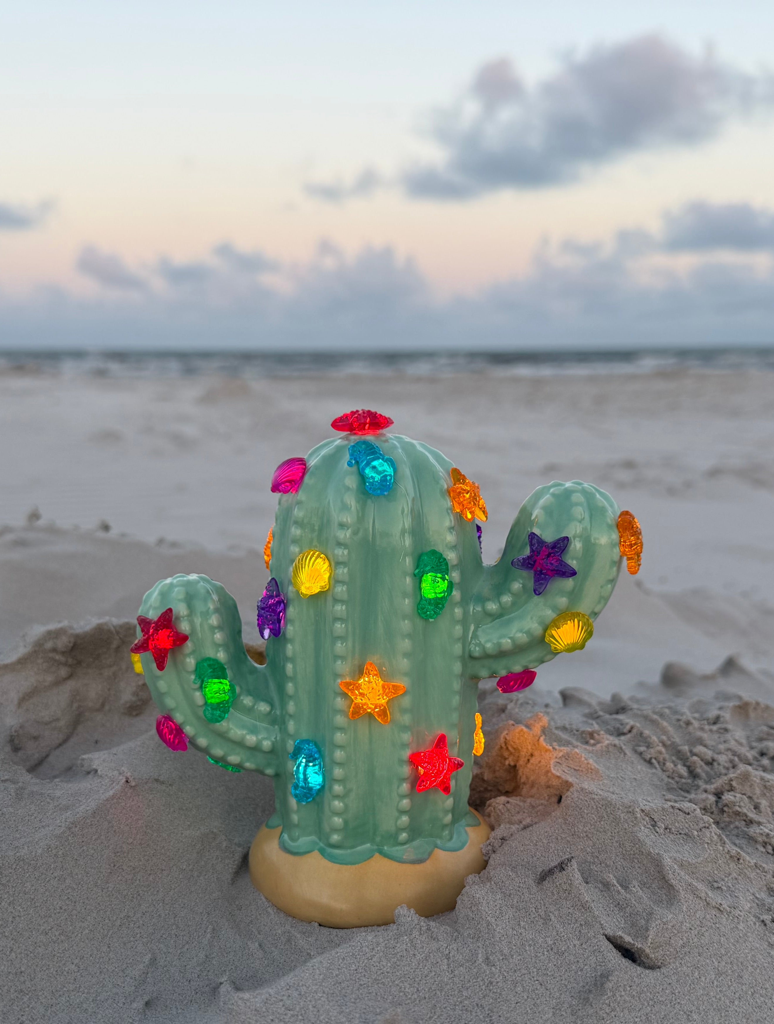 Mint Small Lighted Cactus Tree
