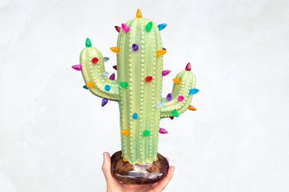 Patina Lighted Ceramic Cactus Tree