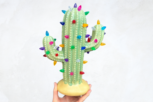 Patina Lighted Ceramic Cactus Tree