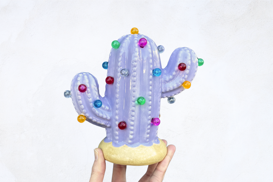 Home of the Original Ceramic Lighted Cactus Tree Brush Strokes Pottery