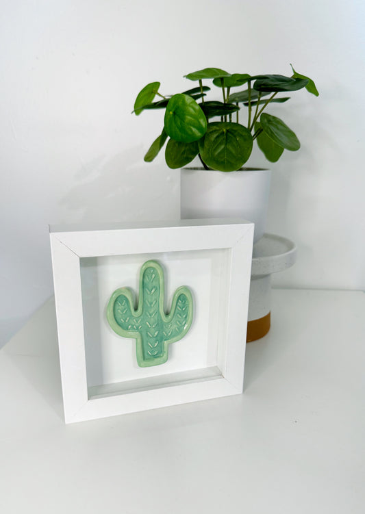 Ceramic Cactus Shadowbox Wall Art