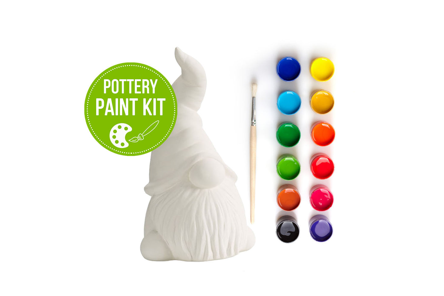 Gnomes Ceramic Painting Kit For Kids Adults And Teens With 3ml Paint Pod  Strips, 2 Brushes, 2 Ready-To-Paint Ceramics