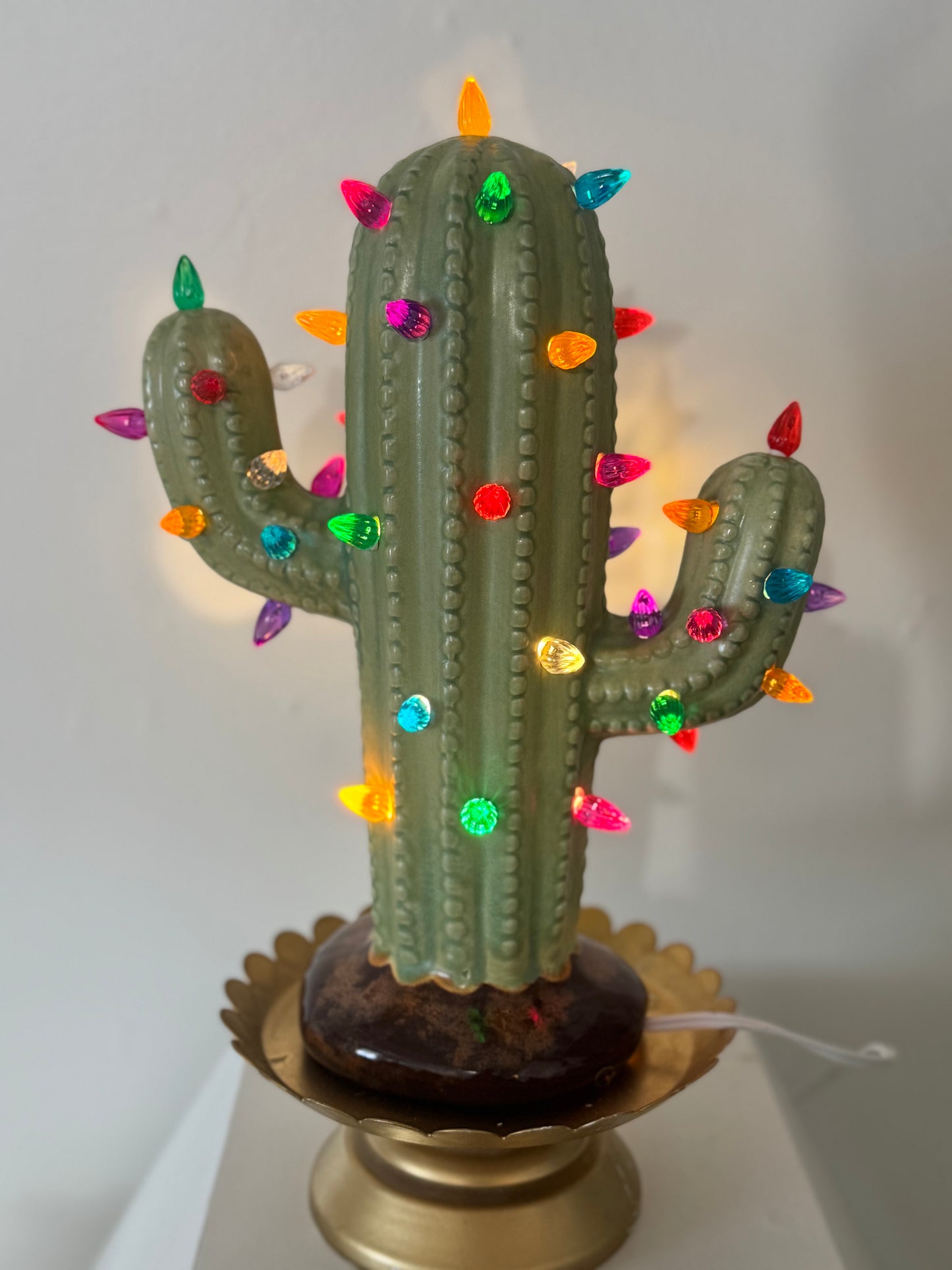 Patina Lighted Ceramic Cactus Tree