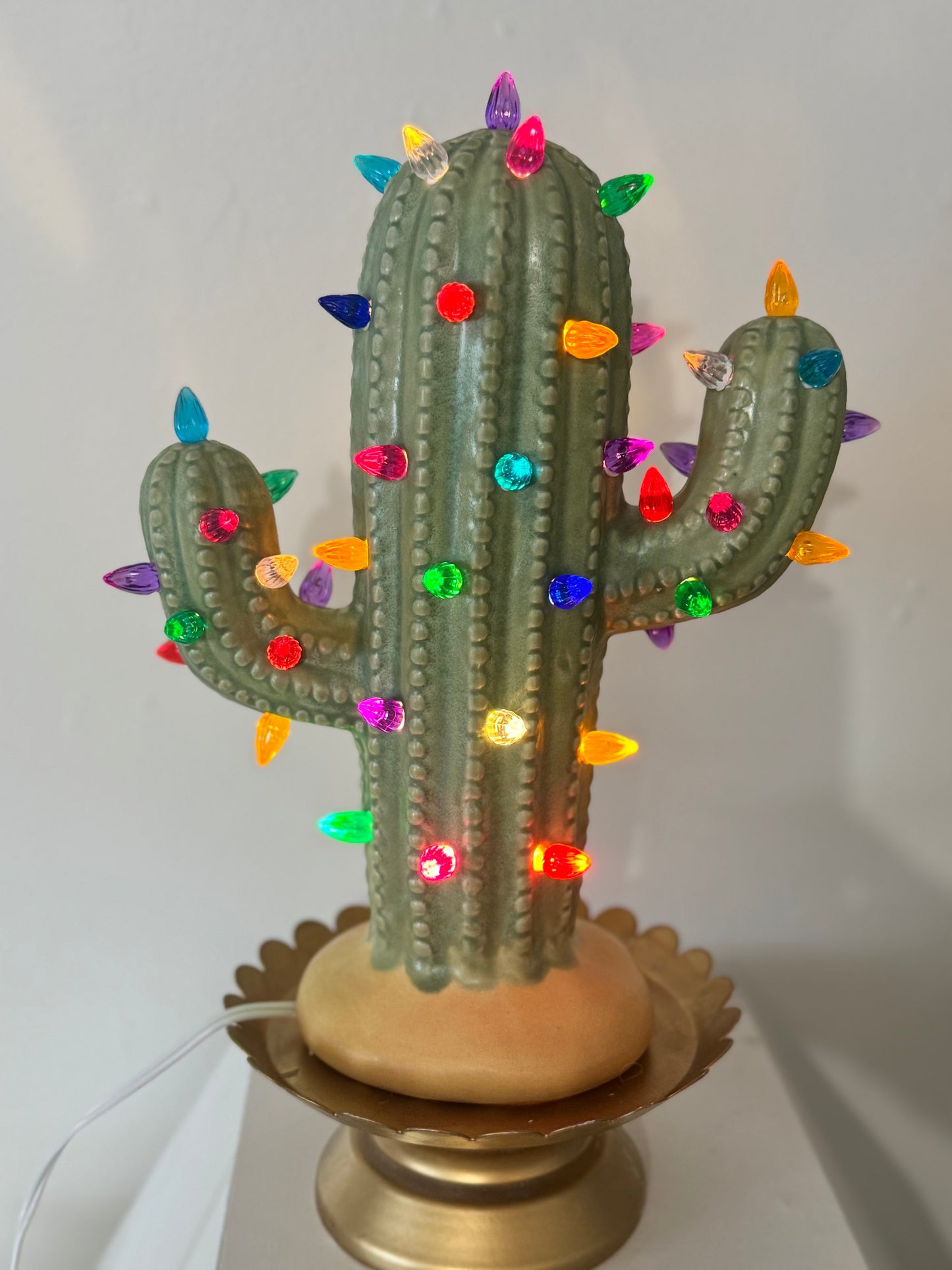 Patina Lighted Ceramic Cactus Tree