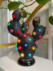 Prickly Pear Ceramic Cactus Light - Black Matte