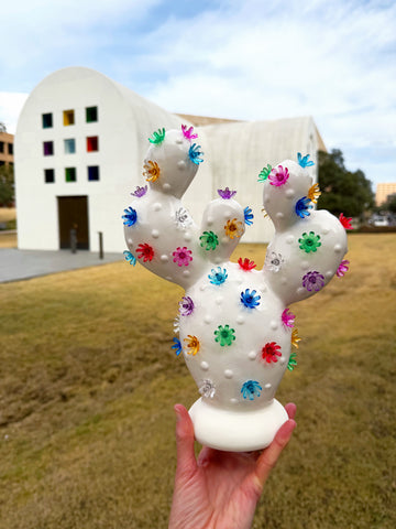Prickly Pear Ceramic Cactus Light - Classic White