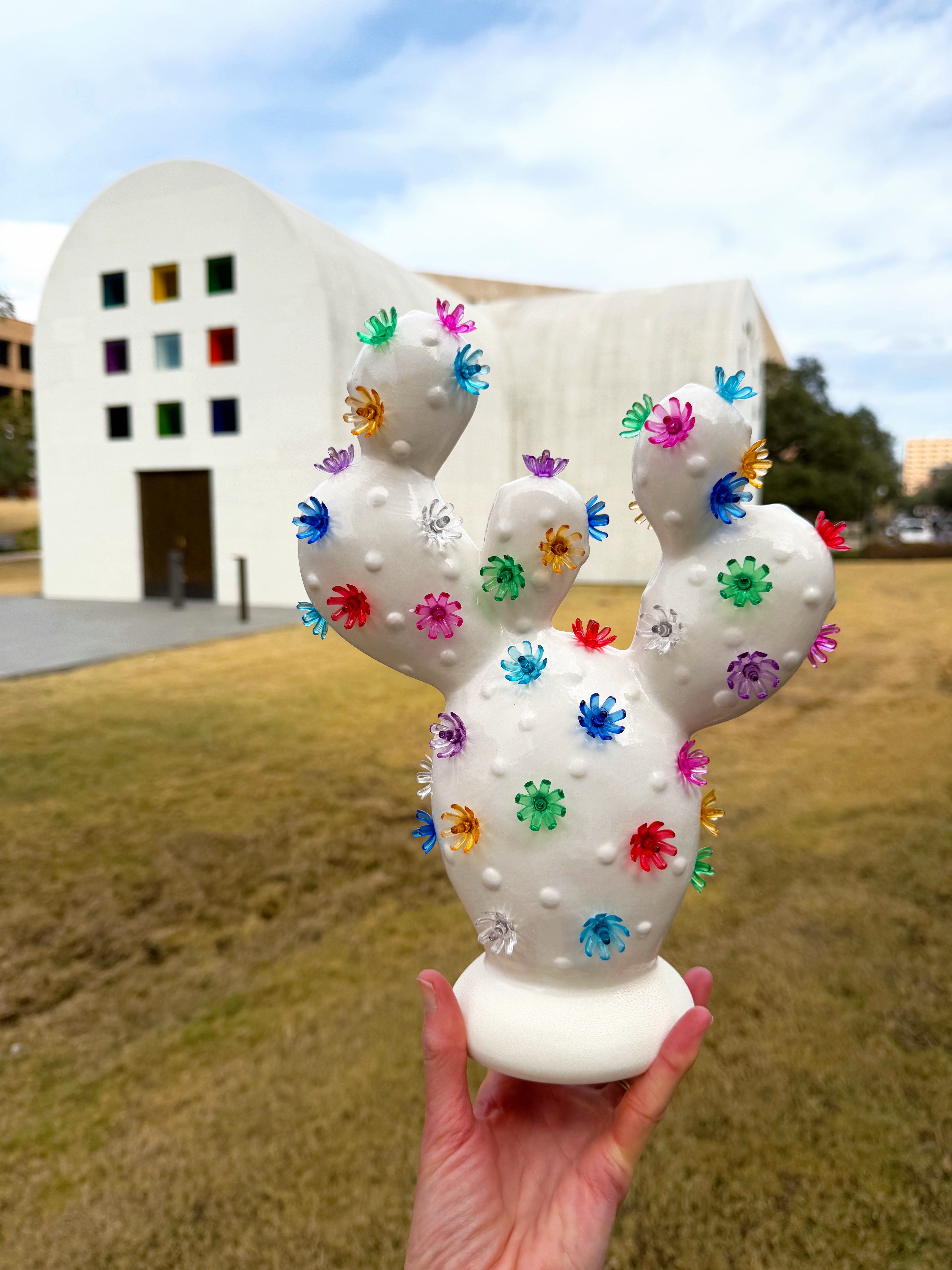 Prickly Pear Ceramic Cactus Light - Classic White