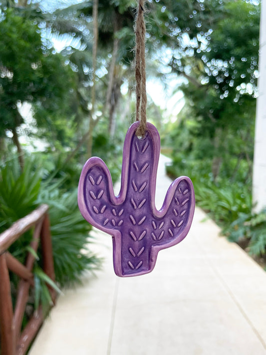 Purple Cactus ALZ Ornament