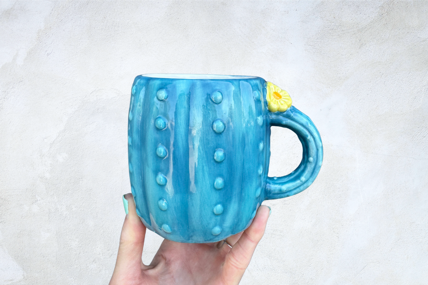 Cactus Coffee Mug - Teal