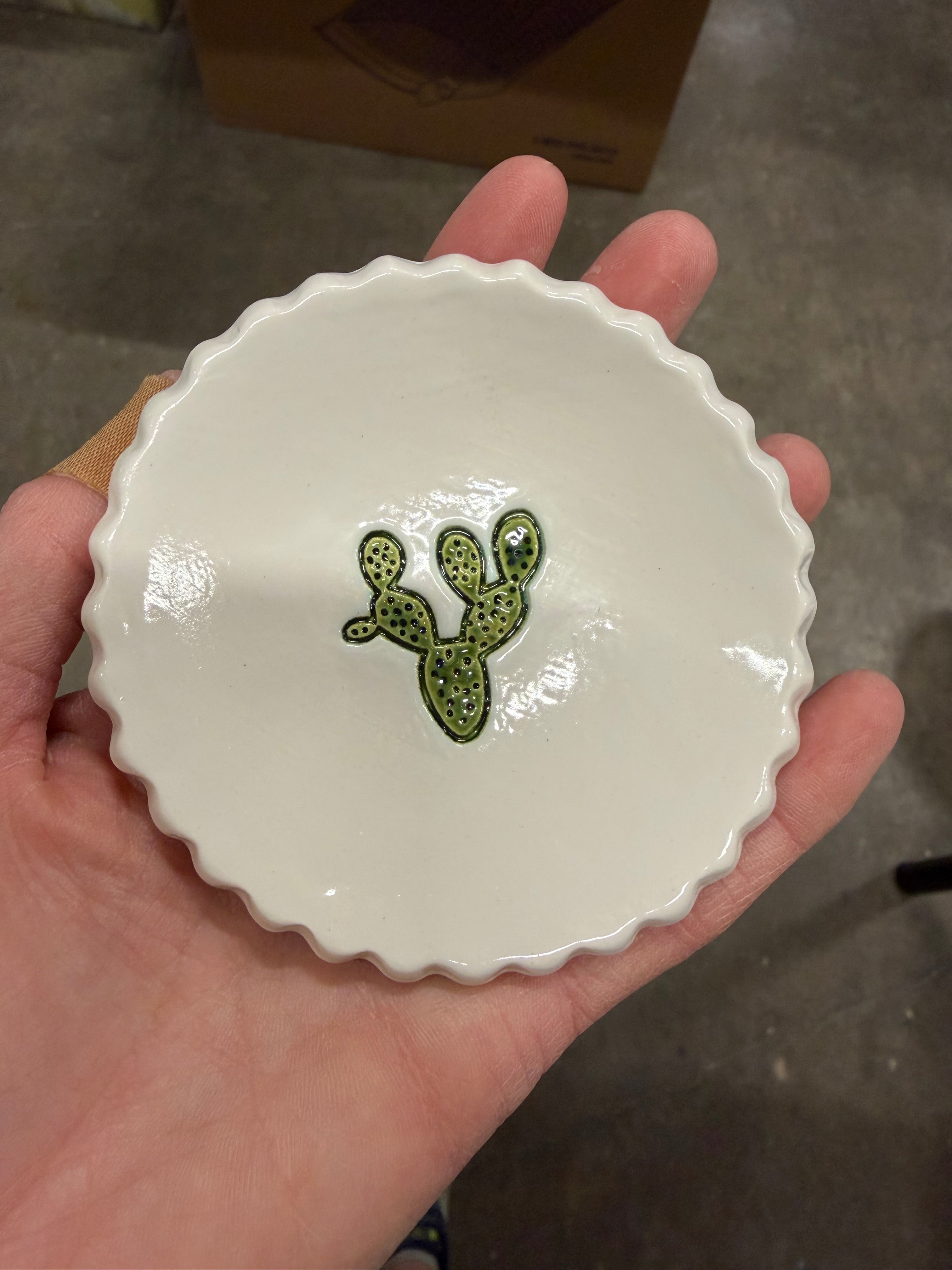 Prickly Pear Cactus Jewelry Dish