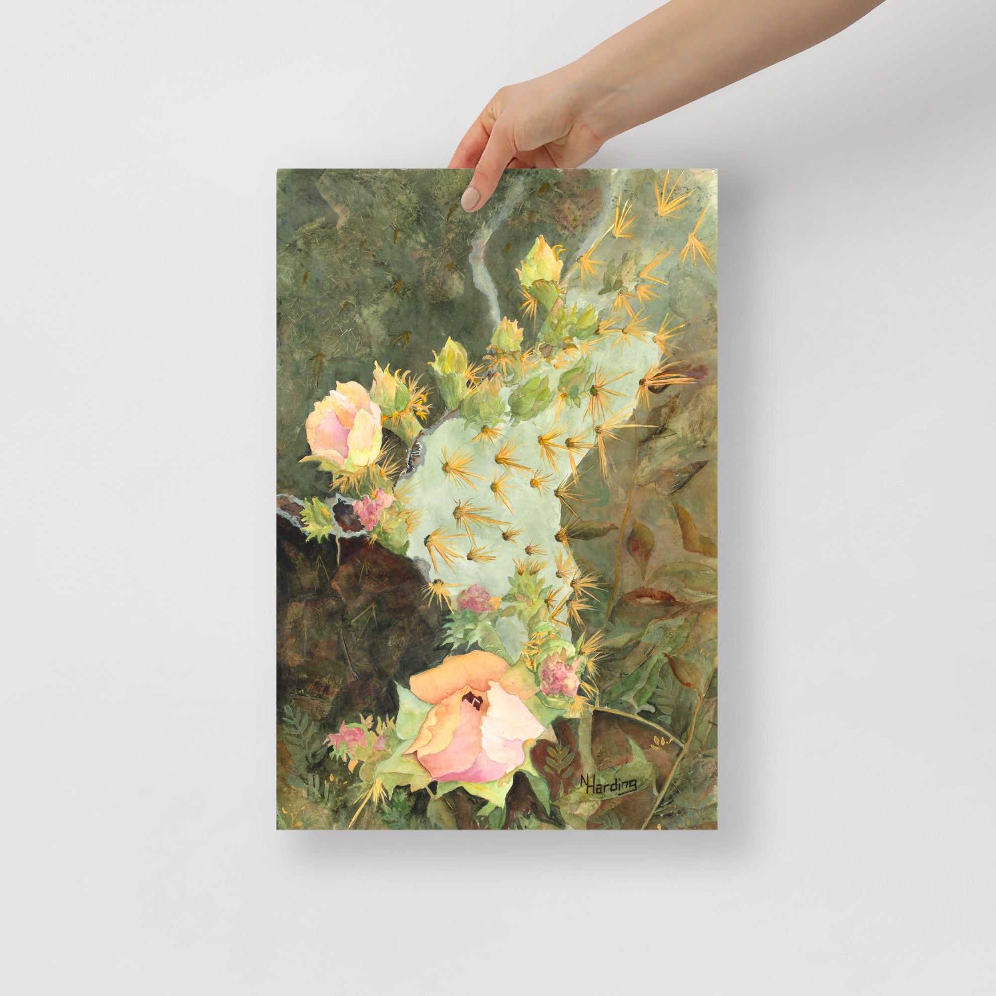 Prickly Pear Cactus Watercolor Print