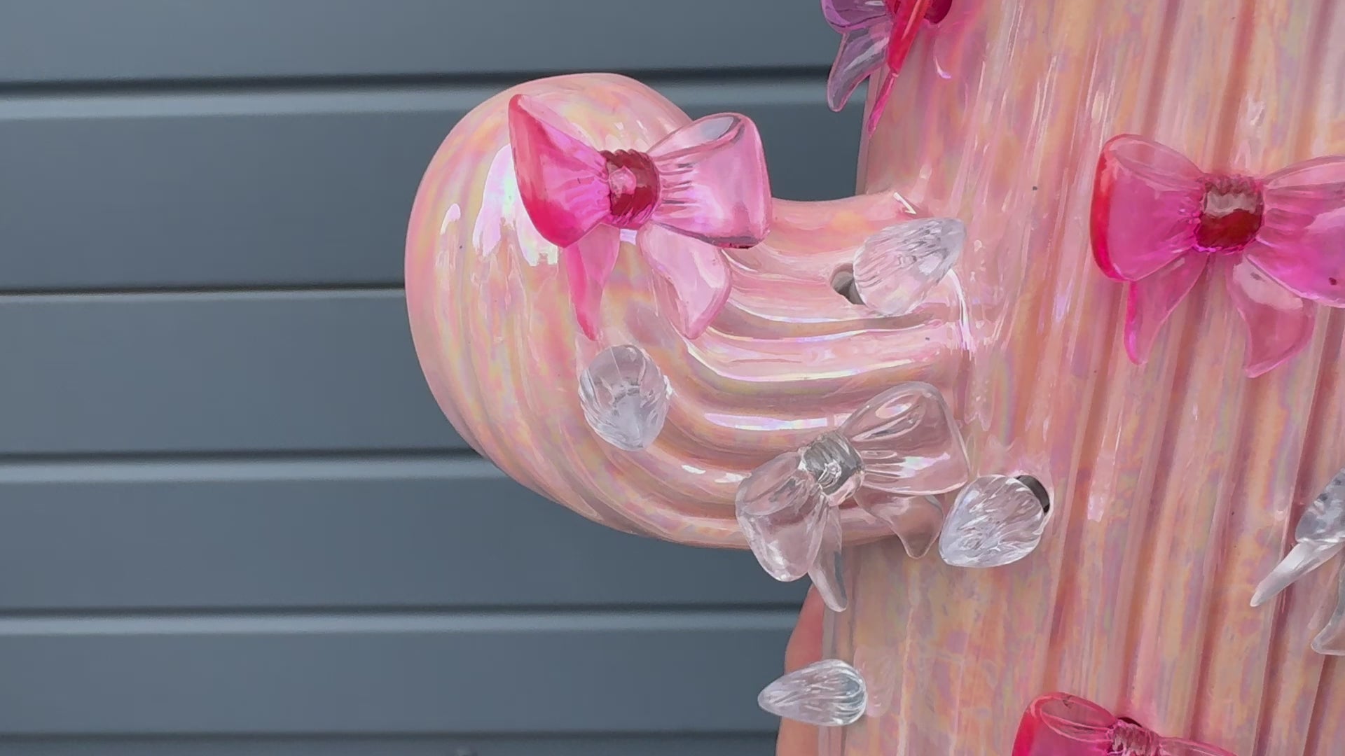Load video: Pink Pearlescent Ceramic Cactus Tree