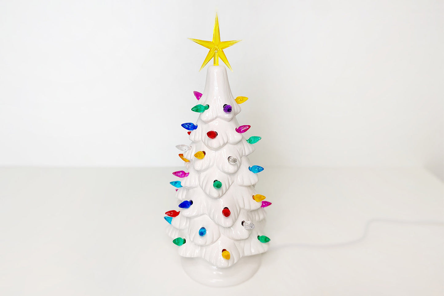 White Lighted Vintage Christmas Tree