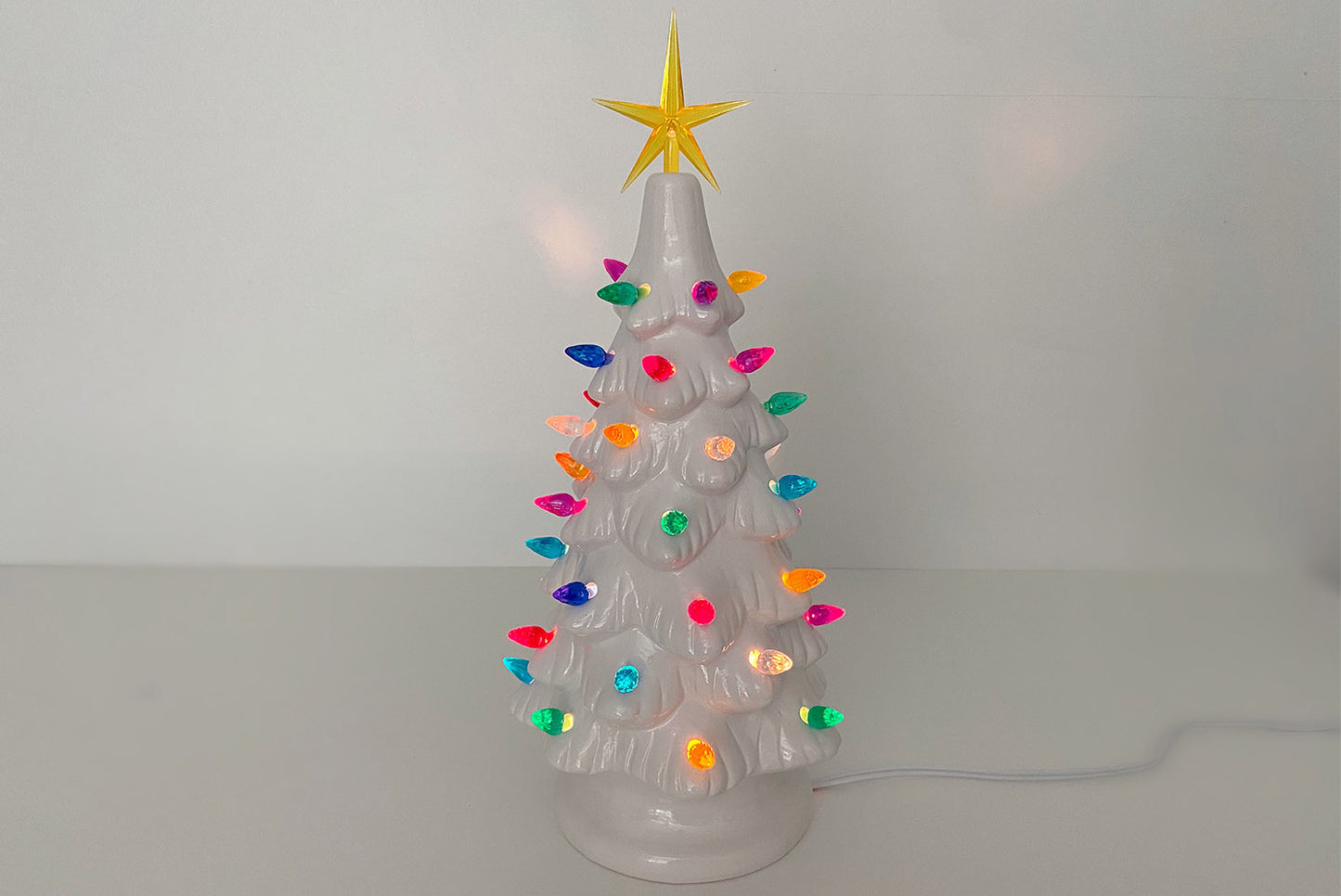 White Lighted Vintage Christmas Tree