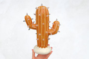 Burnt Orange Lighted Ceramic Cactus Tree