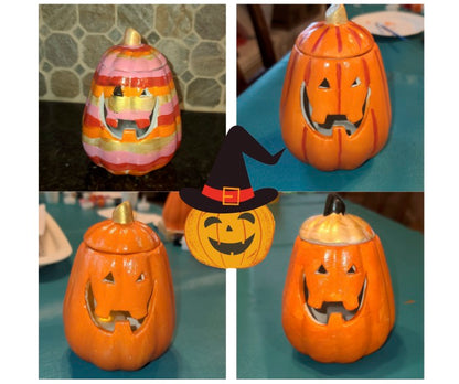 Ceramic Pumpkin Jack-o-Lantern
