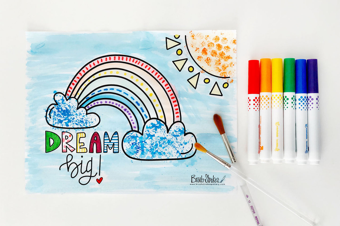 Virtual Kids Coloring Workshop - "Dream Big" Rainbow