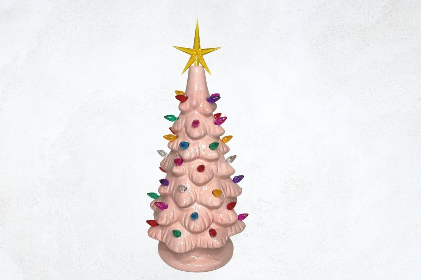 Pink Lighted Vintage Christmas Tree - Medium