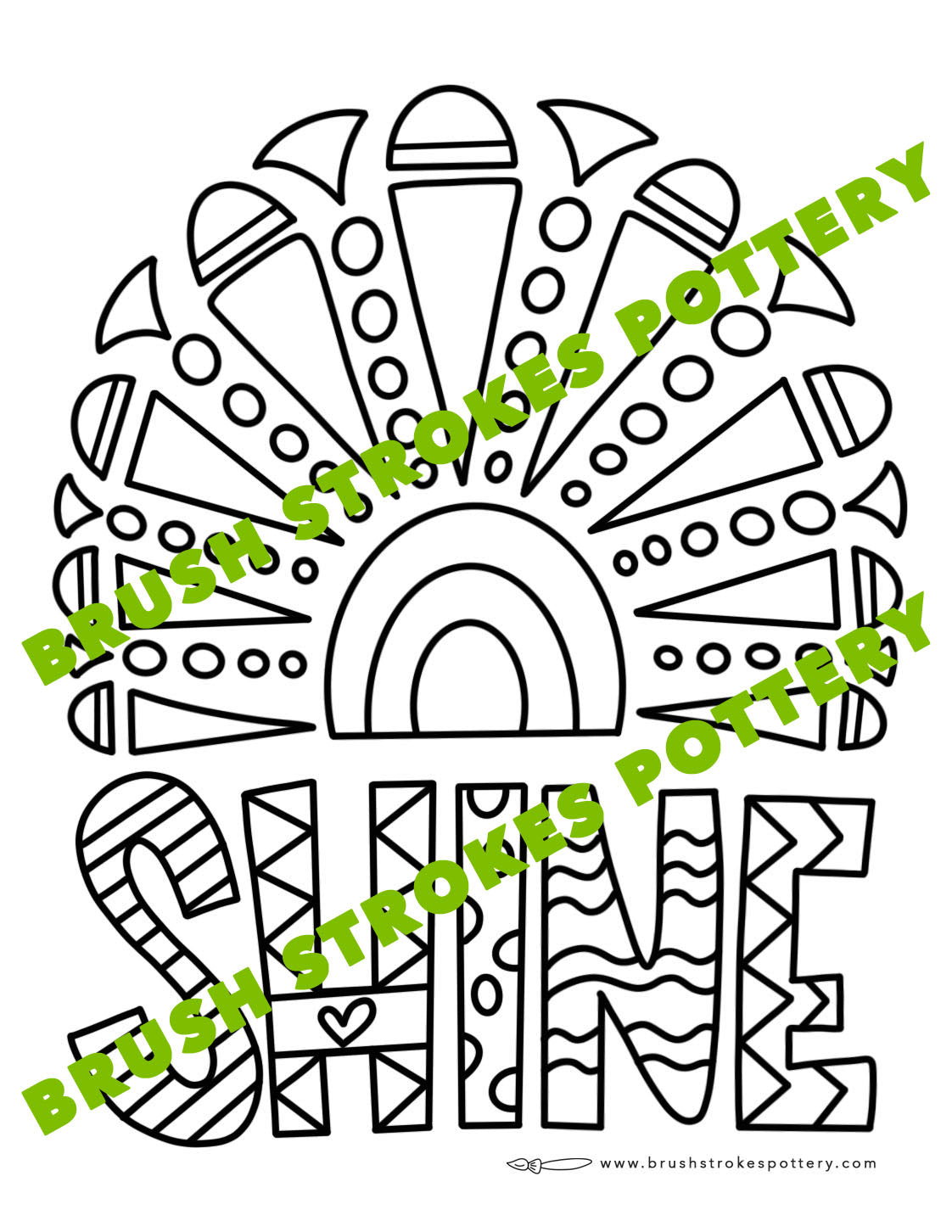 Shine Rainbow Coloring Page