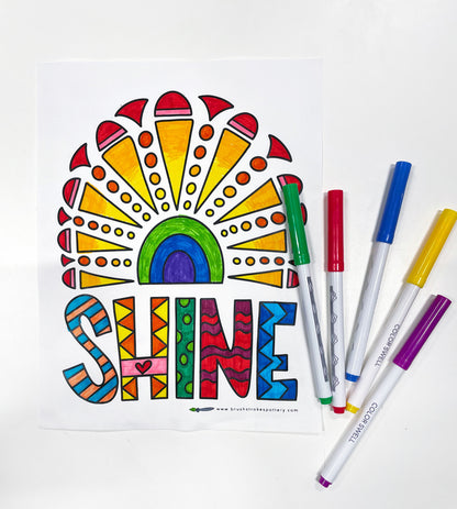 Shine Rainbow Coloring Page