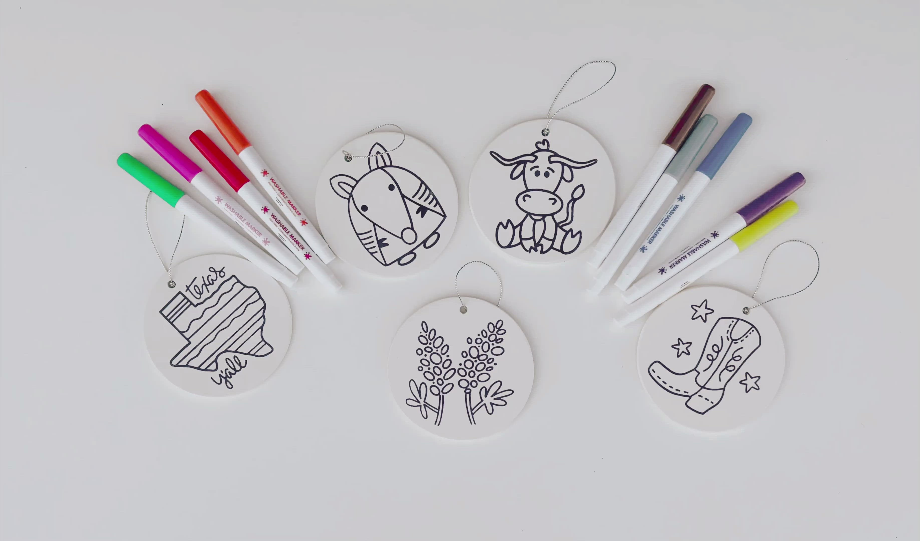 Load video: DIY Texas Ornament Coloring Kit