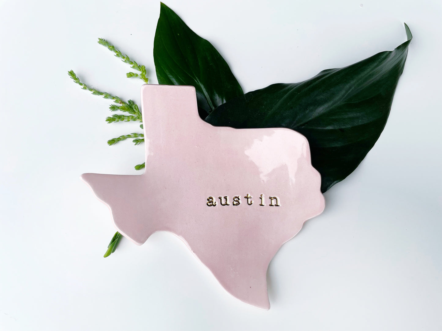 Pink Austin Texas Ceramic Ring Dish